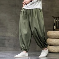 Men Harajuku Harem Pants 2023 Mens Summer Cotton Linen Joggers Pants Male Vintage Chinese Style Sweatpants Fashions Size S-3XL