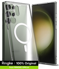 Ringke Fusion Magnetic Matte เข้ากันได้กับเคส Samsung Galaxy S23 Ultra 5G ป้องกันลายนิ้วมือฝ้ากันชนหลังฝาปิดมีสายรัดข้อมือ
