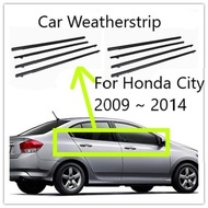 (ชุด) สำหรับHonda City 2009 2010 2011 2012 2013 2014รถภายนอกแม่พิมพ์หน้าต่างWeatherstripสายพานซีลWea