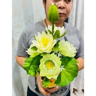 Lotus (White Vase Premium Beautiful 360 Degrees) Good Quality Fabric Size 28-30 Cm.