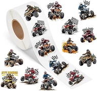 500PCS Four Wheeler ATV Quad Bike Stickers Roll, ATV Dirt Bike Favors Birthday Decorations Waterproo