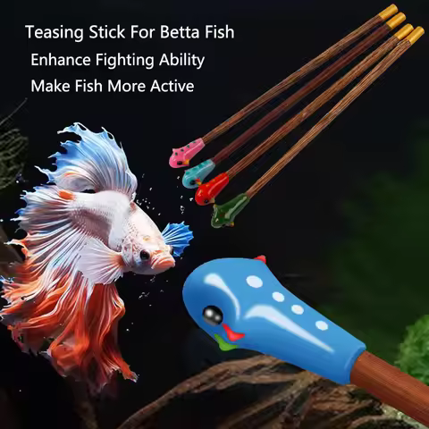 Aquarium Betta Training Wand Wooden Playing Stick Active Healthy Betta Fish Equipment Resin Fish Dec