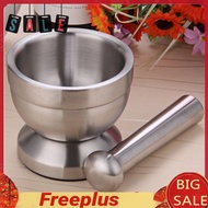 Stainless Steel Mortar and Pestle Kitchen Garlic Pugging Pot Pharmacy Bowl