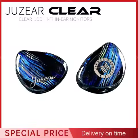 JUZEAR Clear 10mm LCP 1DD HiFi IEMs Dynamic Earphone DJ Monitor Earbuds 2 Pin 0.78mm 18AWG 6N Single