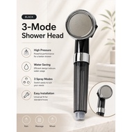 3-Mode Handheld Shower Head | Multi-Function Bathroom Shower Head | Black