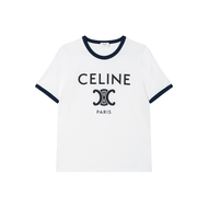 CELINE T Shirt Off White/Navy/Black