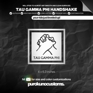 TAU GAMMA PHI HANDSHAKE - TRISKELION Cutout Sticker Decal for Motorcycle, Car, and Bike
