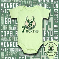Haginbaby Milwaukee Bucks 1-12Months Baby Onesie Basketball Monthly Milestone Baby Romper