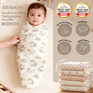 Joey&Mom Premium Bamboo Cotton Baby Swaddle Blanket 120x120cm | Eczema Friendly Swaddle, Blanket Wra