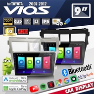 จอแอนดรอย จอ android ติดรถยนต์ IPS QLED แท้ 9นิ้ว วีออส TOYOTA VIOS 07-13 RAM2 RAM4 Apple Carplay แบ