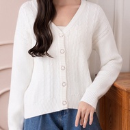EUDORA OVERSIZED KNIT CARDIGAN IN WHITE