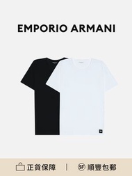 Emporio Armani 男士徽標純色圓領短袖T恤 兩件裝[平行進口]