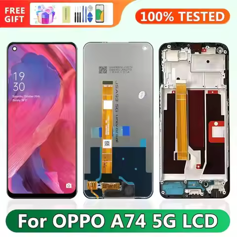 6.5'' Screen Display For Oppo A74 5G LCD CPH2197 CPH2263 Touch Screen Digitizer Assembly With Frame