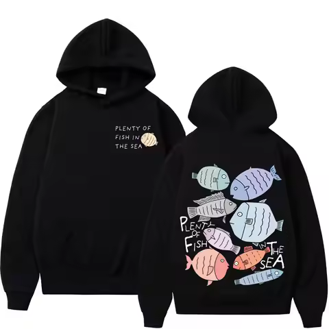 Funny Fish Meme Hoodie Men Women Fashion Clothing Pullover Long Sleeves Loose Casual Harajuku Oversi