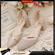 Ready Stock 35-40 kasut raya perempuan kasut heels perempuan wedding kasut wanita bertumit kasut ray