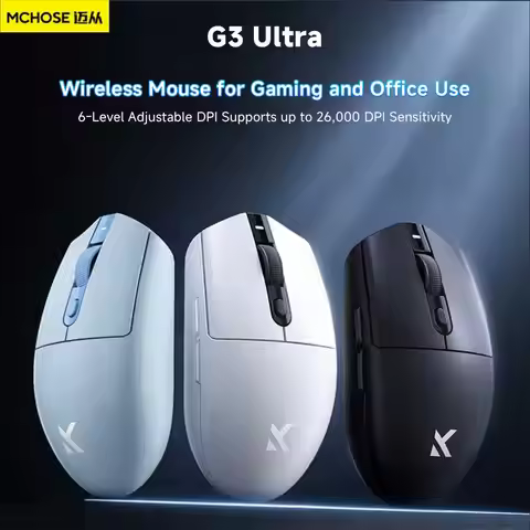 MCHOSE G3 Ultra Gaming Office Mouse Lightweight Ergonomic Wireless Bluetooth Tri-mode Dual 8K Adjust
