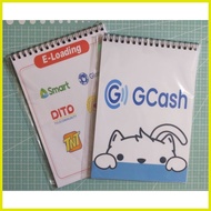 ☋ ▼ ❏ E-load/ Gcash Transaction Record Spring Notebook