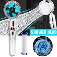 Turbo Shower Head High Pressure Propeller Turbo Fan Hydro Jet Rotating Shower Head Shower Shower Head + Filter