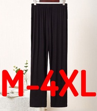 [READY STOCK] Men Plus Size Elastic Sleeping Pajama Trousers Comfortable Long Pants Plain Color Selu