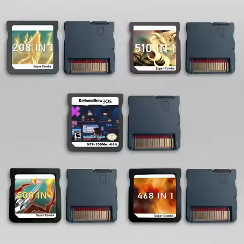 NDS Game Card Retro Game Collection DS 208in1, 500in1, 468in1, 510in1, 7800in1, NDS US Version Game 