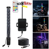 BLACKFUNNY 30cm/1ft Colorful Bold Type Remote Control LED Whip Lights Colorful Flagpole Antenna Whip