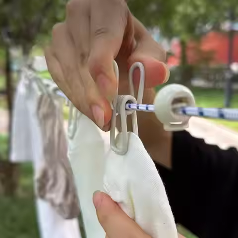 Retractable Portable Clothesline For Travel Clothing Line With 12 Clothes Clips Hotel Balcony Clothe