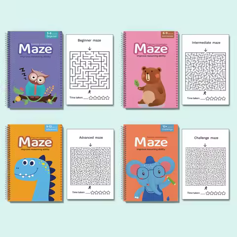 Maze Puzzle Book for Kids - Improve Focus & Observation | Fun Preschool Activity Book for Ages 3+，6+