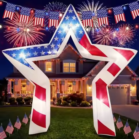 9.3 ft 4th of July Inflatable Archway 250th Anniversary Patriotic Blow up Yard Decoration Build-in L
