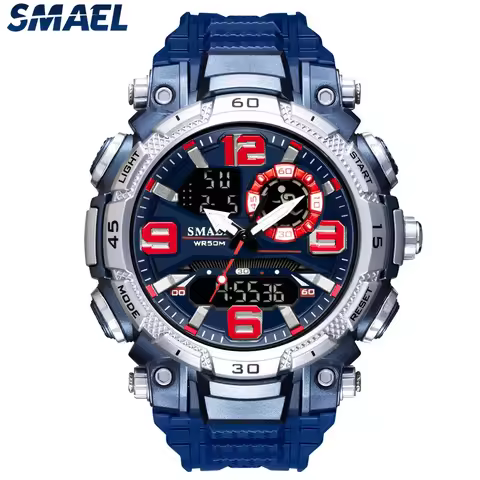 SMAEL 1921 Watch Night Light Alarm Clock Dual Display Electronic Watch Youth Student Waterproof Spor