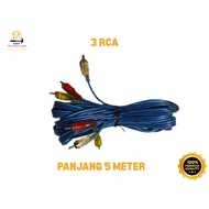 3 to 3 RCA AUX Cable 3 to 3 RCA Cable/ RCA to RCA Cable/ 5 meters long