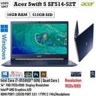 Acer Swift 5 SF314-510G- Laptop (Core i5 11th Gen/8GBRAM /512GBSSD/Windows 11/ Acer Swift 5 SF515-52