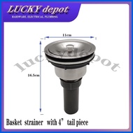 ✧ ▪ ◙ KITCHEN SINK BASKET STRAINER W/ 4" TAIL PIECE ECQ