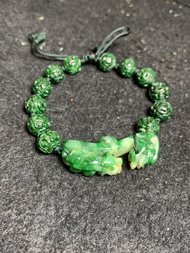 辣綠色龍勾配老花青手繩