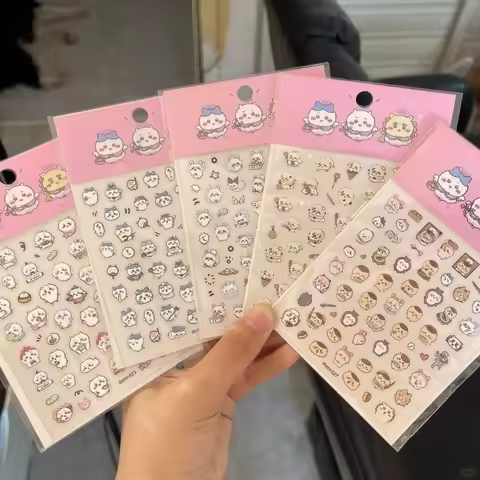 Anime Chiikawa Manicure Stickers Relief Children's Waterproof Diy Patch Momonga Chiikawa Hachiware K