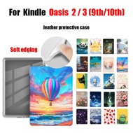 Acrylic Case For Kindle Oasis 2 3 7.0'' E-Reader Oasis 9th 10th Smart Electromagnetic Saving Flip Co