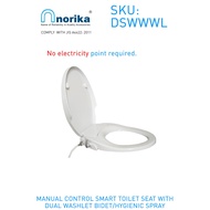 "NORIKA®" NON-ELECTRIC/MANUAL CONTROL SMART TOILET SEAT (SUITABLE FOR V-SHAPED TOILET SEAT) WITH DUAL WASHLET BIDET