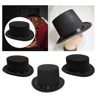 [mojotorw7] Felt Top Hat Dress up Fedora Hat Jazz Hat Funky Halloween Costume for Masquerade Role Pl