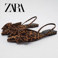 Zara Sandals Women Fashion Leopard Print Pointed Toe Flat Ballet Shoes Single Shoes