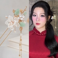 White Flower Hair Brooch Drop Tassel Bridal Brooch Ao Dai Lovely Hair Accessories