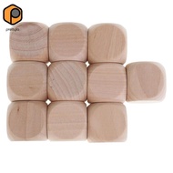 [prettyia] 10PCS Wooden Blank Dice D6 30mm for Kids & Children DIY Decorating Game Toy