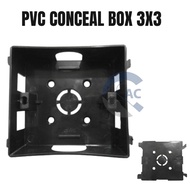 PVC 3X3 Electrical Conceal Box Joint (Black) | Conceal Box | Pvc Base Tanam | Pvc box | Nut box