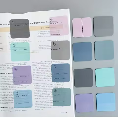 160Sheets,8Colors,Transparent Sticky,Notes Scrapes Stickers,Note Pads Paper,Clear Notepad School Sta