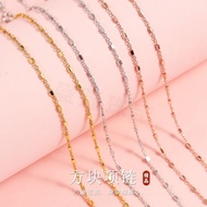 18k Gold Necklace Women Plain Chain Moissanite Necklace Au750 White Gold Necklace K Gold Rose Gold C