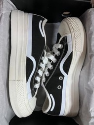 23.65 黑色厚底熊仔帆布鞋