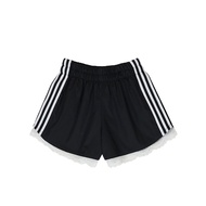 ขาว/ดำ SLYQ RILEY SPORTY LACE TRIM SHORTS กางเกงขาสั้นแต่งแถบข้างชายลูกไม้