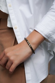 編織黃銅手環 (單線) (獨特, 手工, 皮革手鍊, 2024)