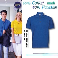 BLUE MELANGE HC0179 POLO HONEYCOMB 60% COTTON/40% POLYESTER COLLAR SHORT SLEEVE TSHIRT UNISEX BIRU H