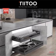 [TIITOO] Aluminium Pull Out Dish Rack / Pull Out Basket / Kitchen Drawer / Laci Kabinet / AG600-WP /