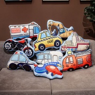 Vehicle Themed Plush Pillows - Police Car Excavator Ambulance Stuffed Toys for Boys, Cute Fluffy Hug
