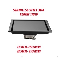 100% STAINLESS STEEL 304 FLOOR TRAP TILES INSERT FLOOR DRAIN (BLACK) 110MM/150MM